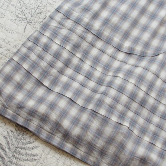 EUC $135 Madewell Marianna Puff Sleeve Midi Dress in Lavender Plaid Plus size 1X - Picture 6 of 11